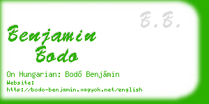 benjamin bodo business card