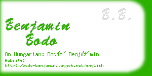 benjamin bodo business card